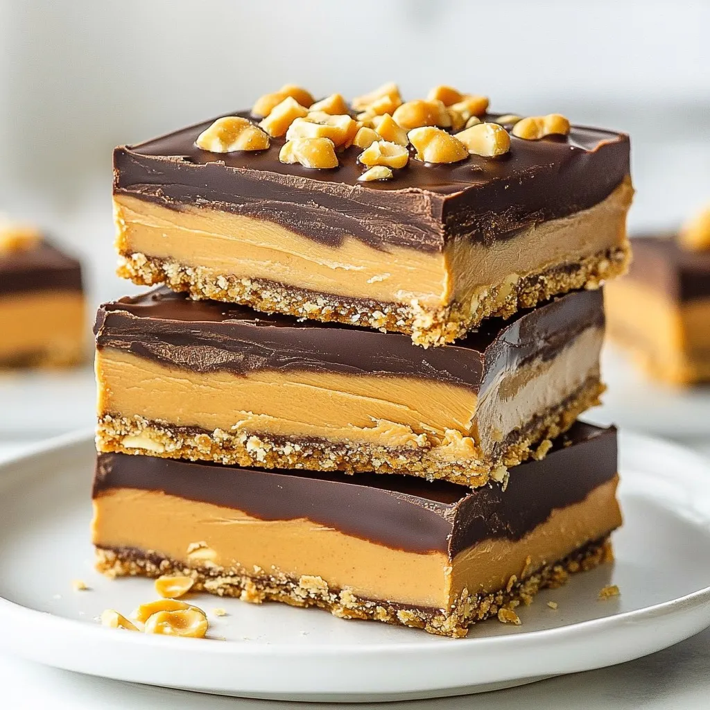 Copycat Reese&#8217;s Protein Peanut Butter Bars Delight