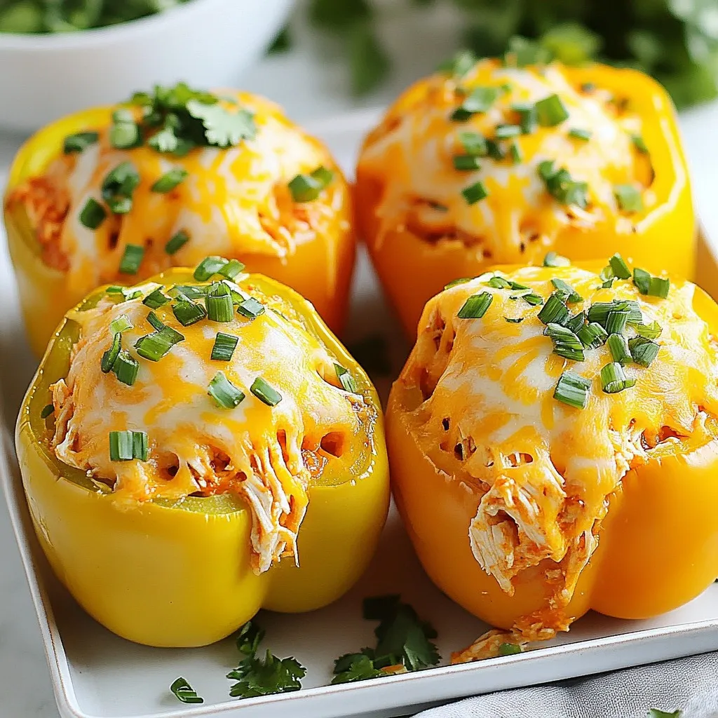 Cheesy Buffalo Chicken Stuffed Peppers Savory Delight