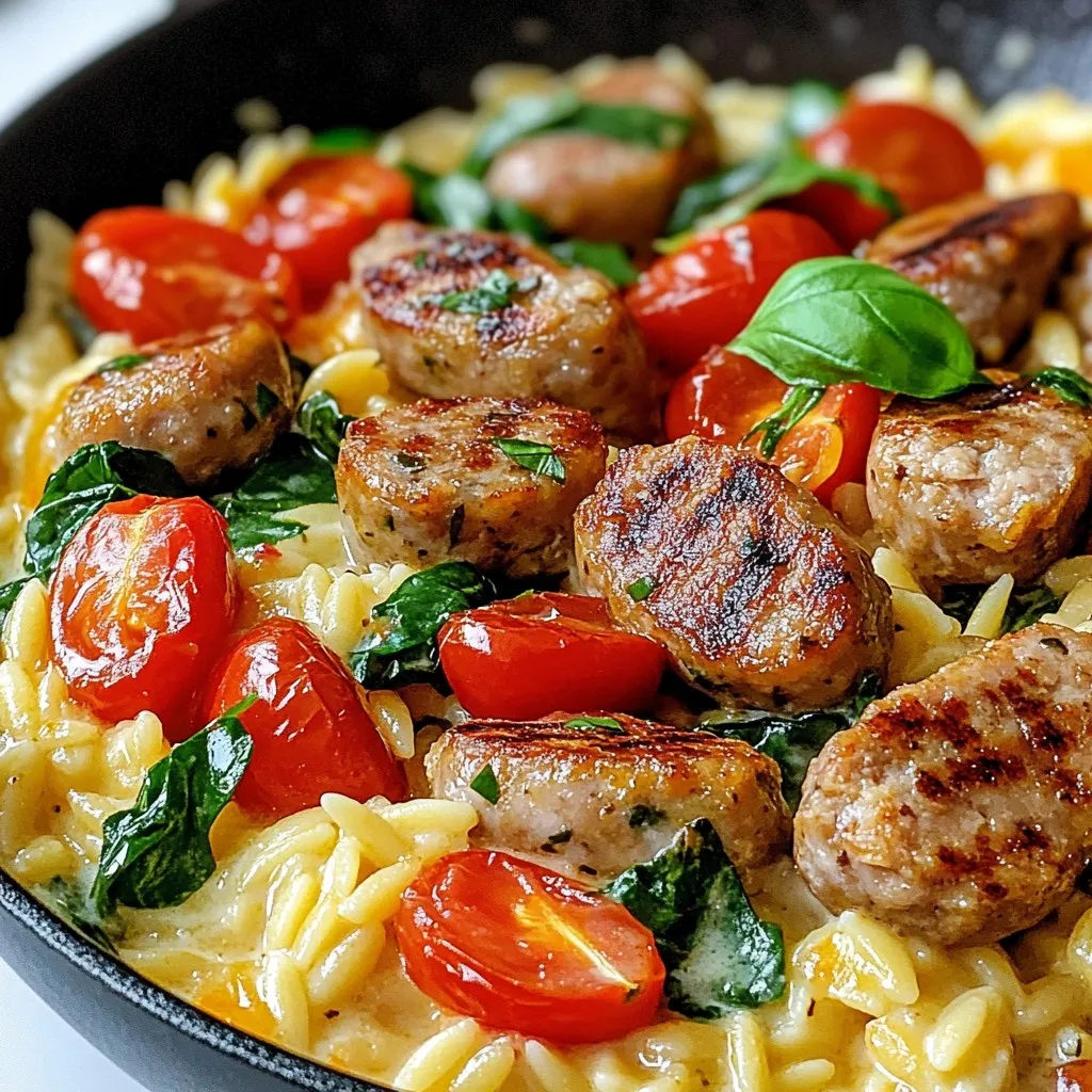 Creamy Chicken Sausage Orzo Skillet Simple Recipe