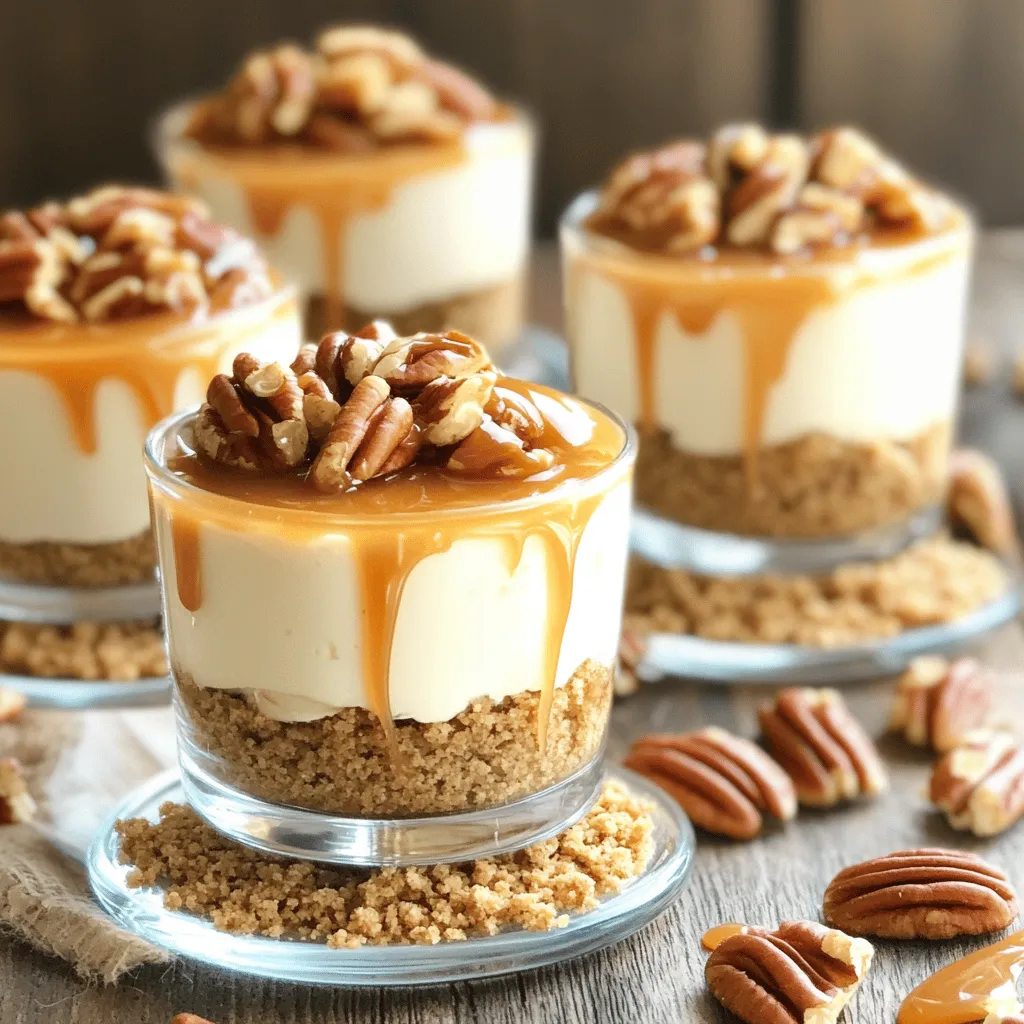 No-Bake Caramel Pecan Cheesecake Cups Delight