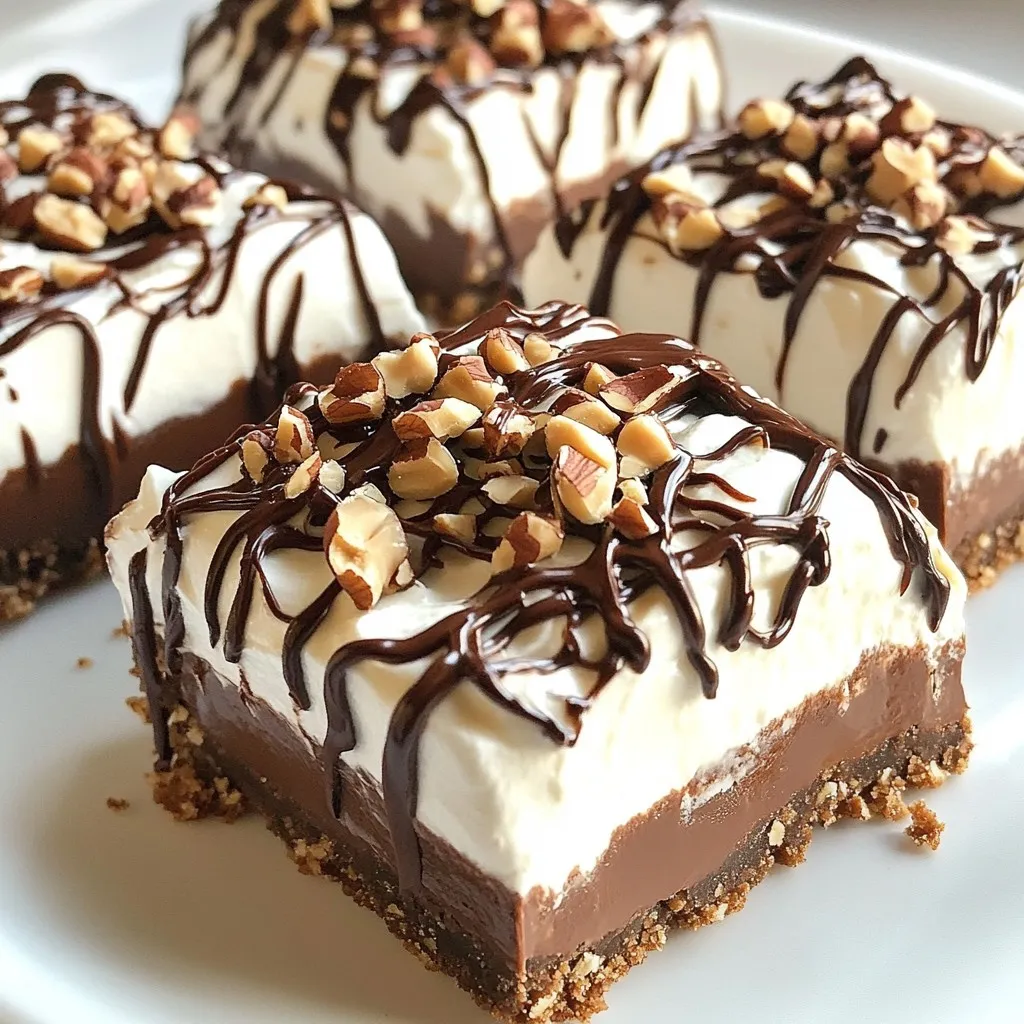 No-Bake Chocolate Hazelnut Cheesecake Bars Delight