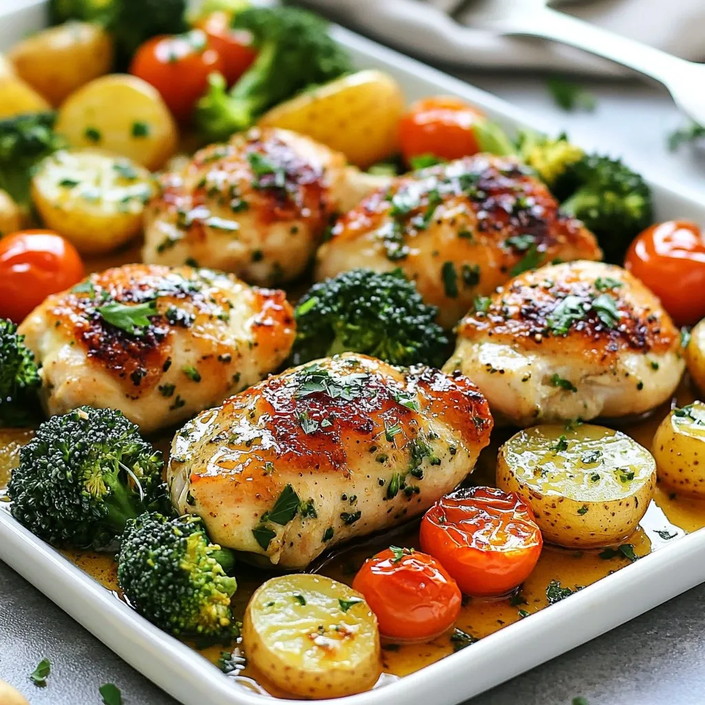 Sheet Pan Garlic Butter Chicken &#038; Veggies Delight