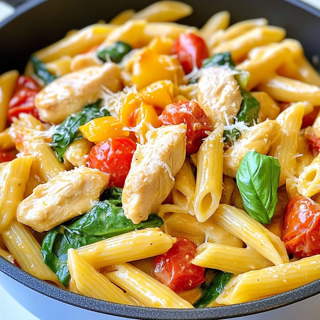 One-Pot Creamy Tuscan Chicken Pasta Delightful Meal