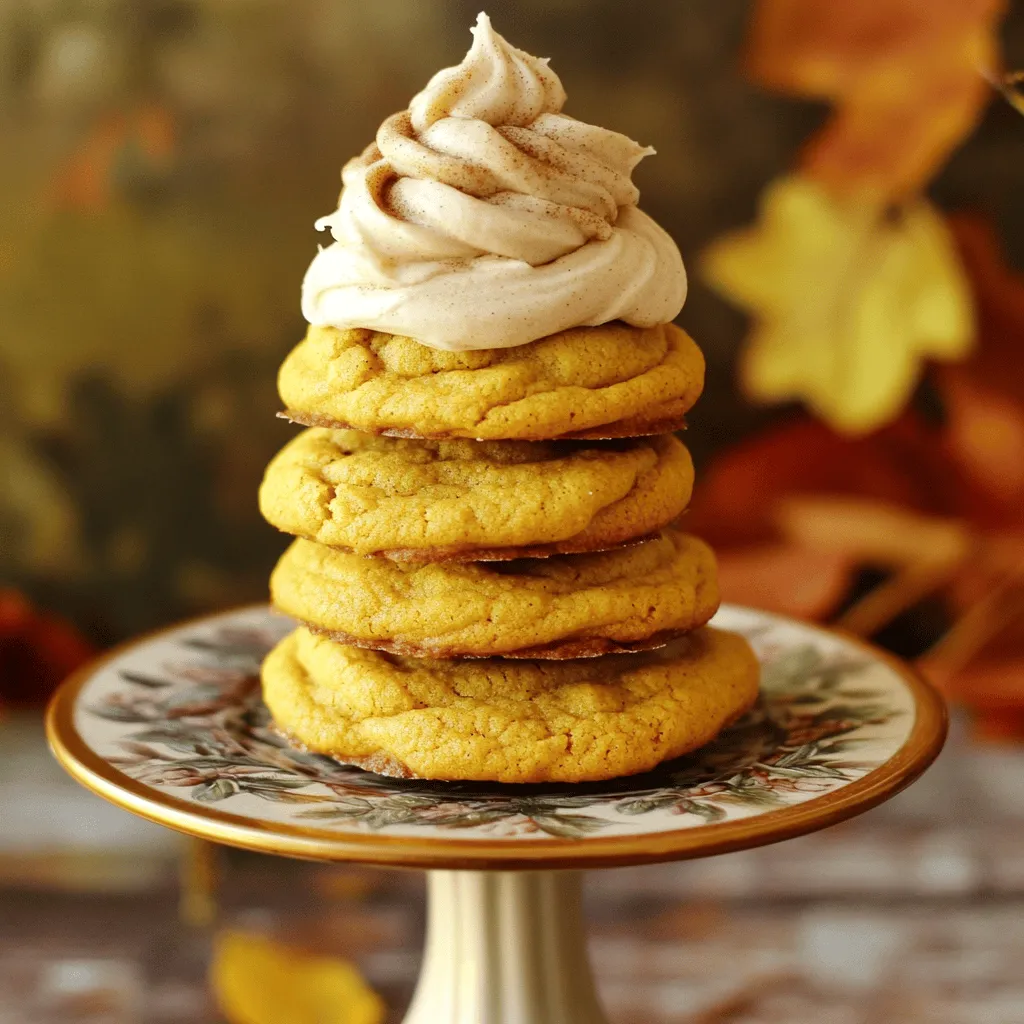 Soft Pumpkin Cookies with Cinnamon Frosting Delight