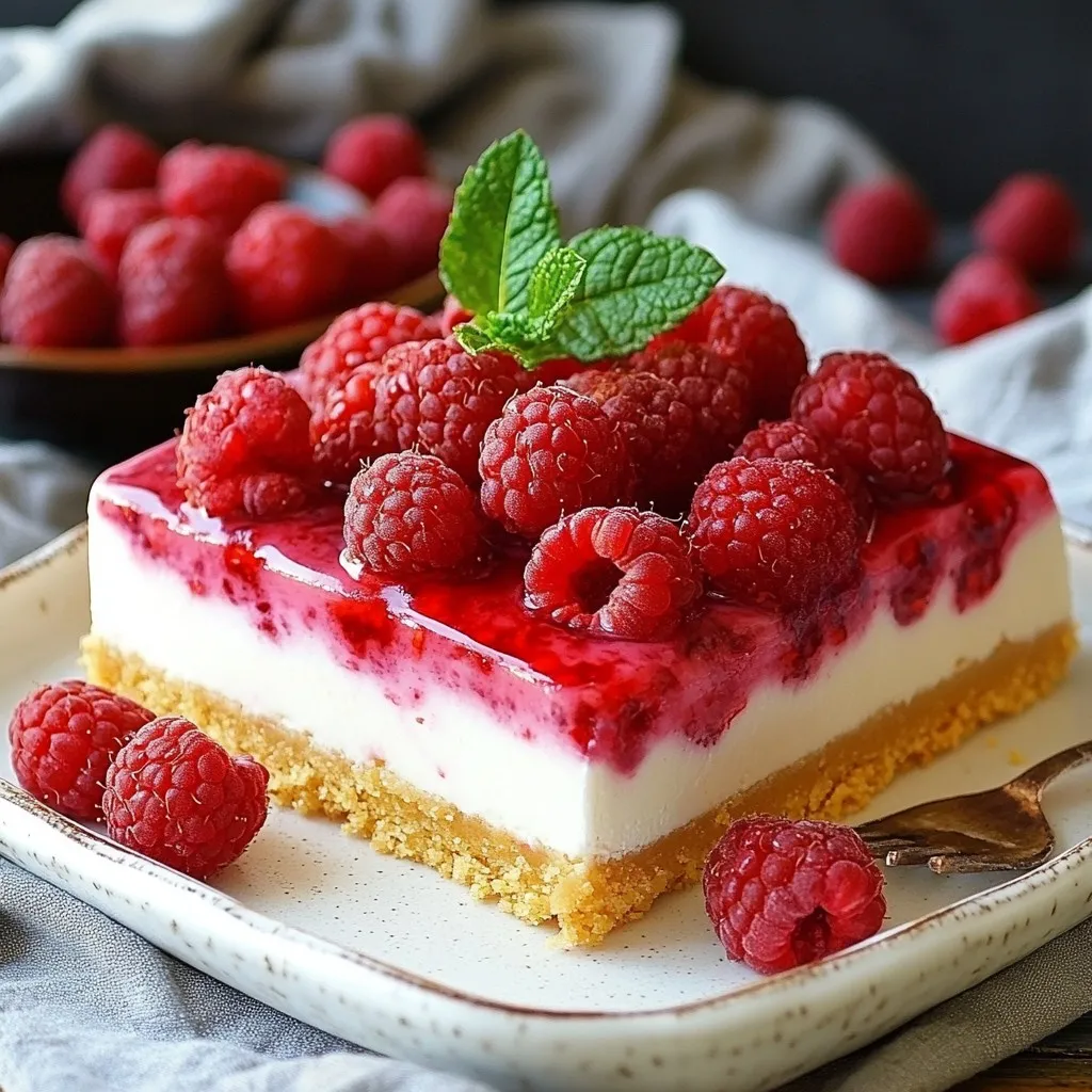 No-Bake Raspberry Cheesecake Bars Delightful Dessert