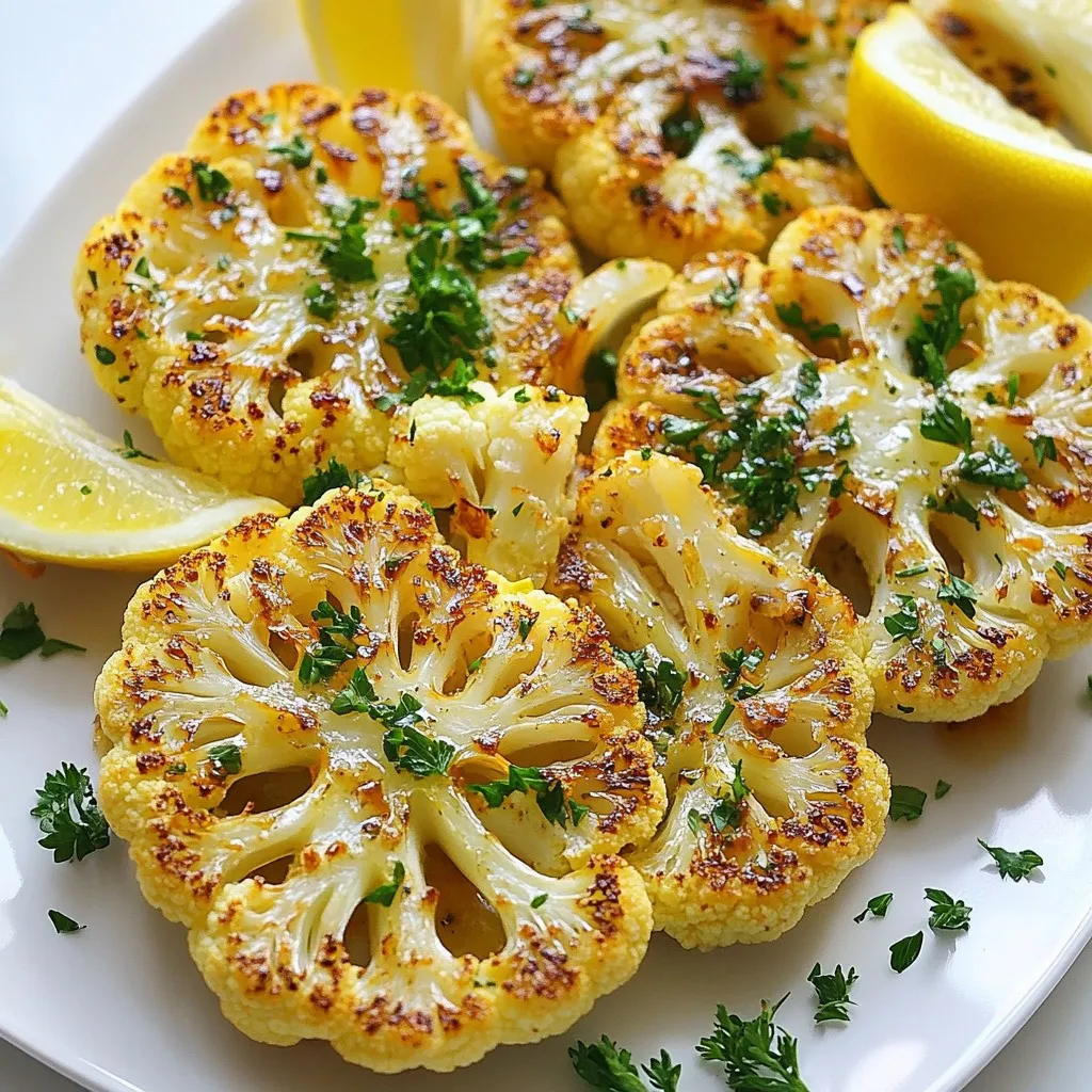 Garlic Herb Roasted Cauliflower Steaks Tasty Delight