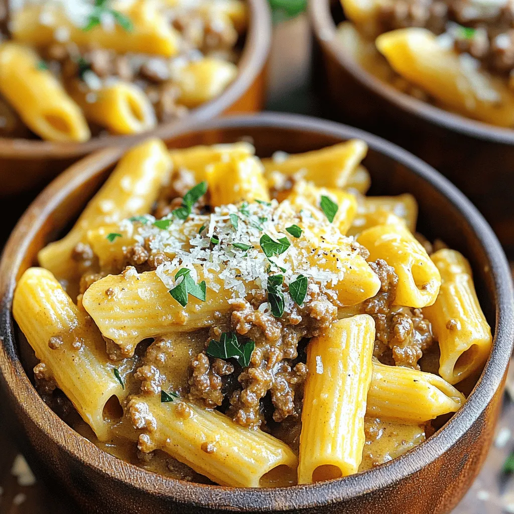 Easy Stovetop Creamy Ground Beef Pasta Delight
