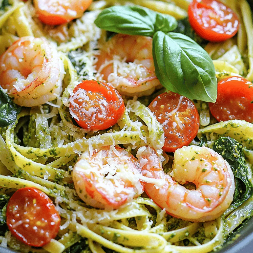One-Pot Creamy Pesto Shrimp Pasta Delight Recipe