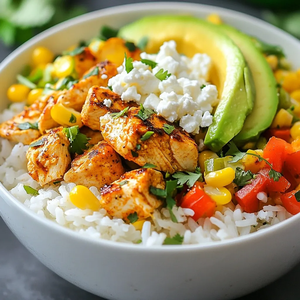 Street Corn Chicken Rice Bowl Tasty and Simple Meal