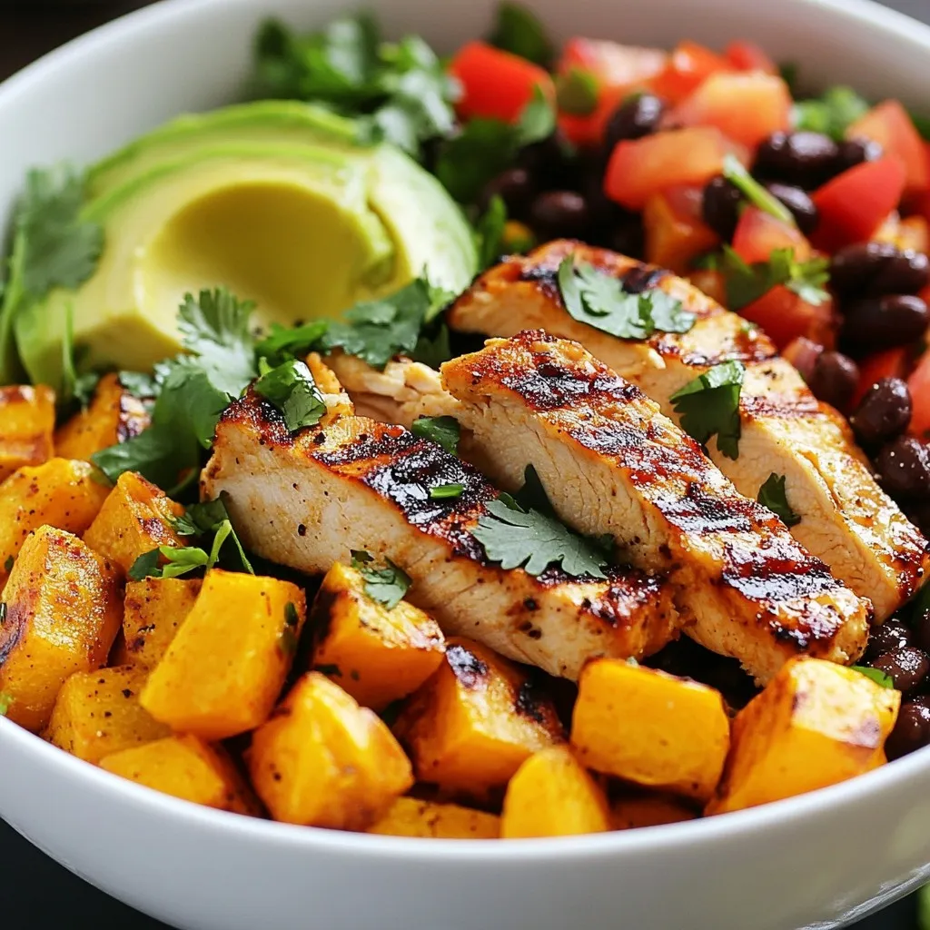 Grilled Chicken Sweet Potato Bowls Healthy Meal Idea