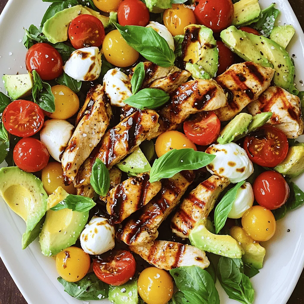 Balsamic Chicken Avocado Caprese Salad Delight