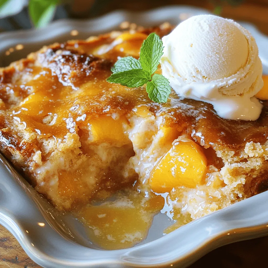 Sticky Peach Cobbler Pudding Delicious and Easy Treat