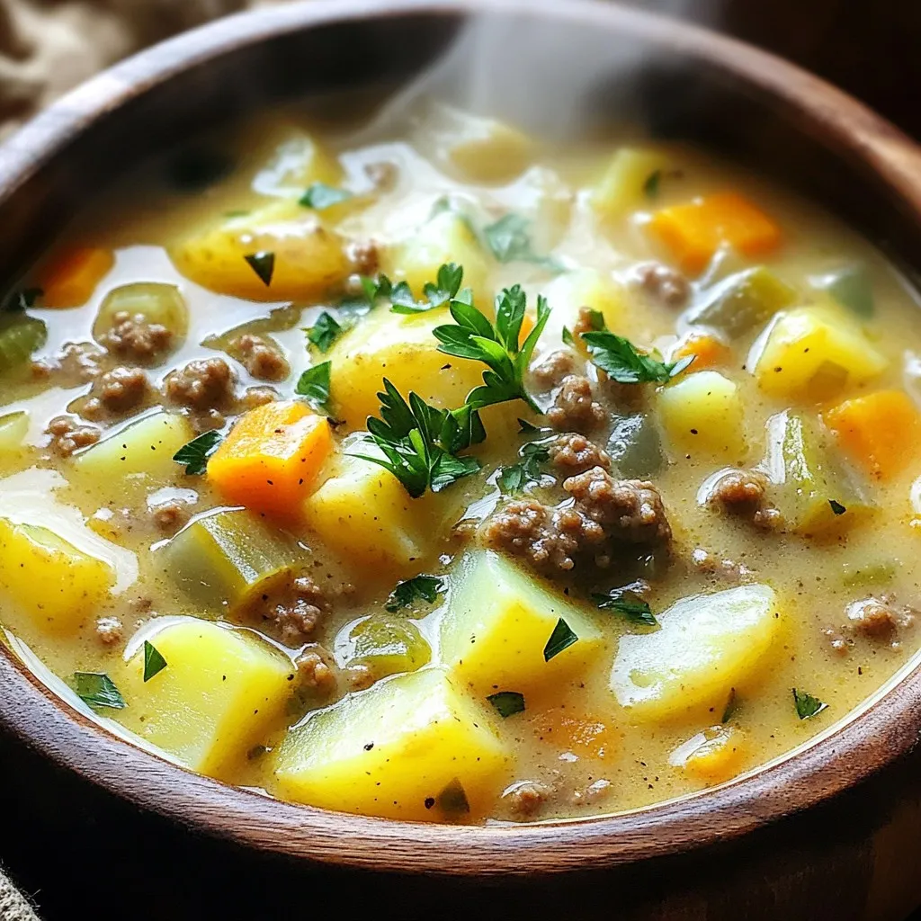 Creamy Hamburger Potato Soup Simple and Comforting Meal