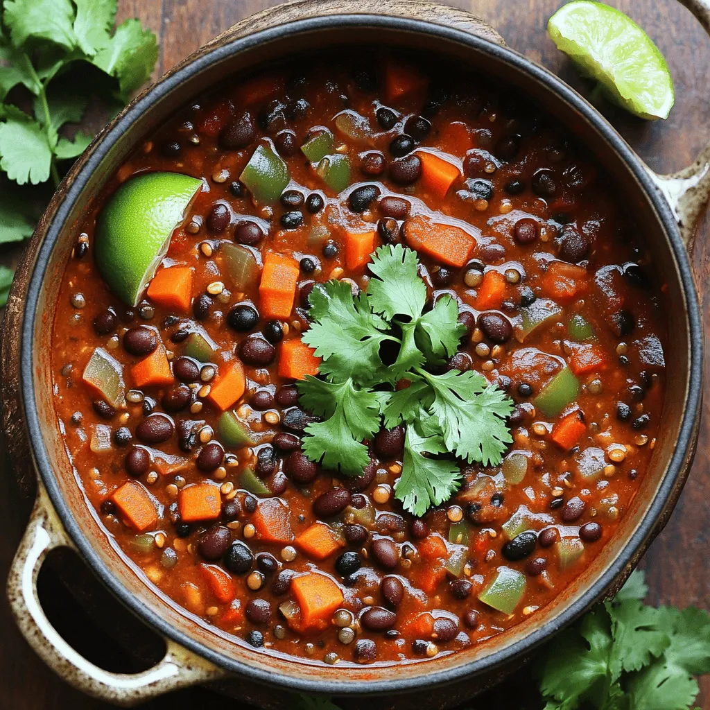 Vegan Black Bean &#038; Lentil Chili Easy Weeknight Meal