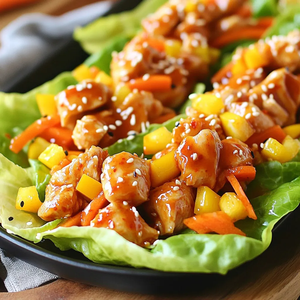 Honey Sriracha Chicken Lettuce Wraps Flavorful Treat