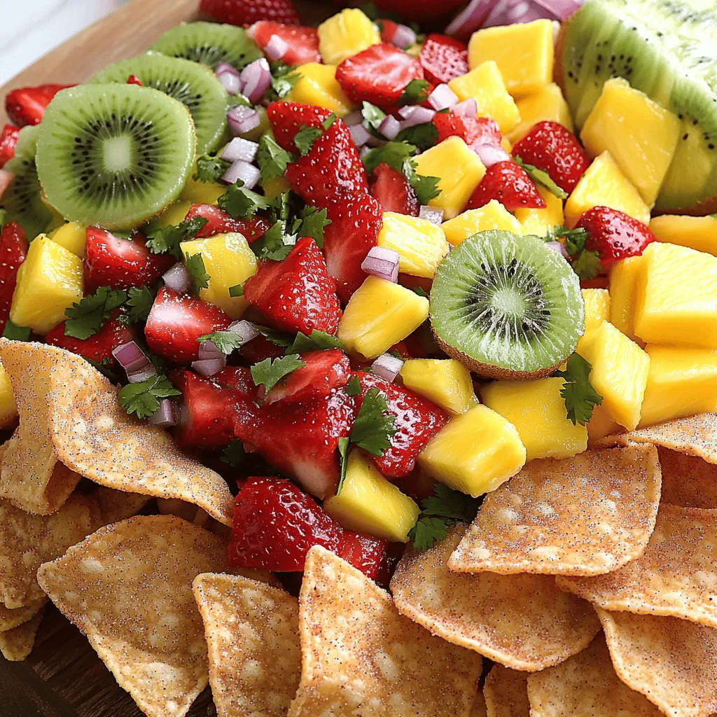 Fruit Salsa with Cinnamon Sugar Chips Delightful Treat