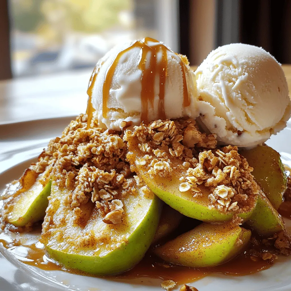 Old-Fashioned Baked Apple Slices with Vanilla Ice Cream