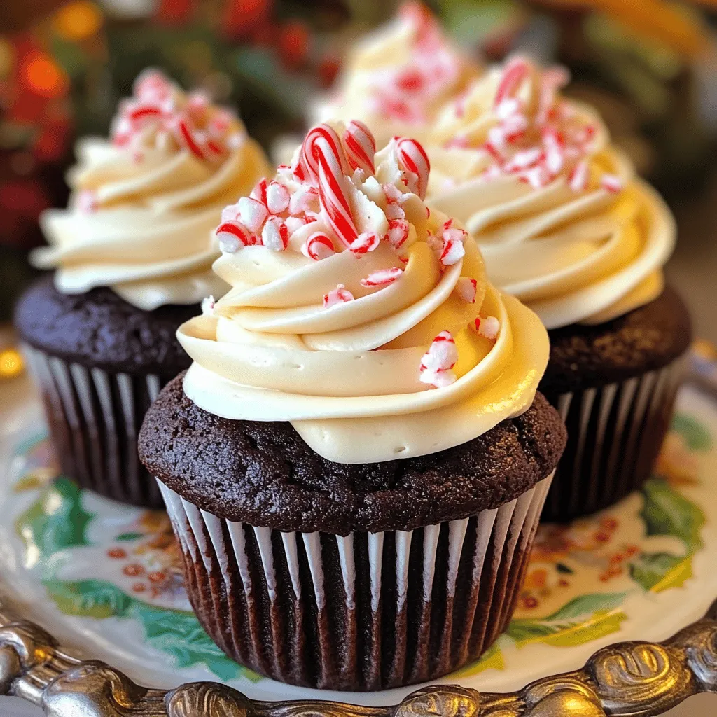 Bakery-Style Peppermint Chocolate Cupcakes Delight