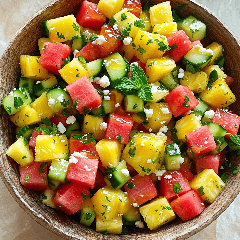 Watermelon Pineapple Salad Delicious Summer Delight