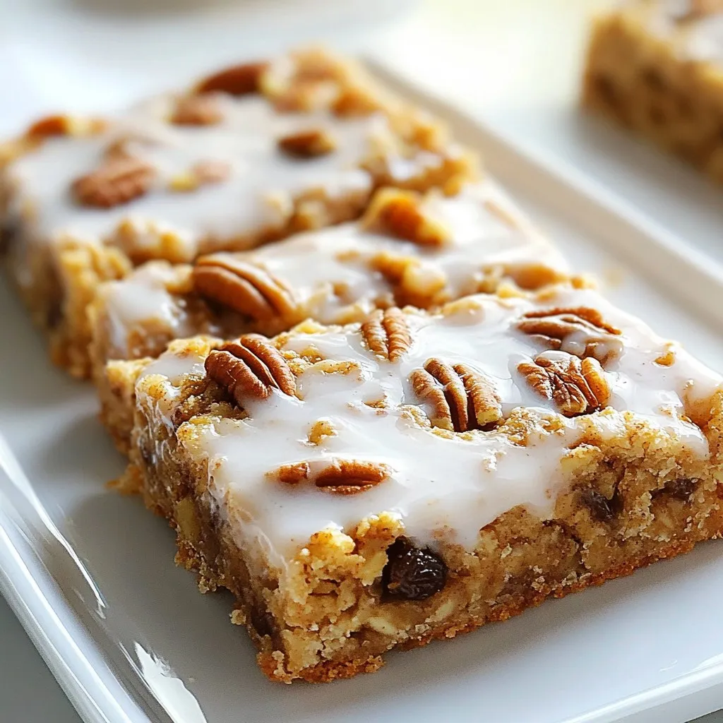 Cinnamon Roll Oatmeal Bars Simple and Delicious Snack