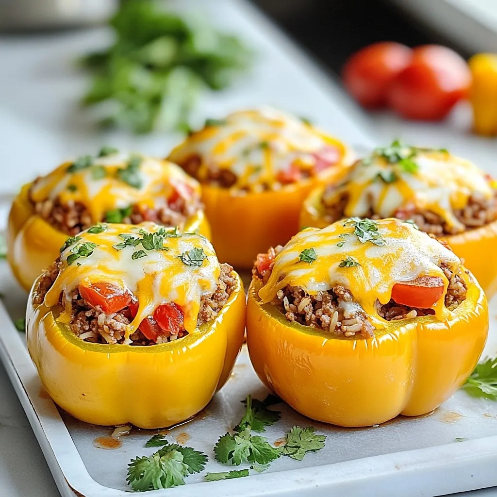 Stuffed Bell Peppers with Beef &#038; Rice Simple Recipe