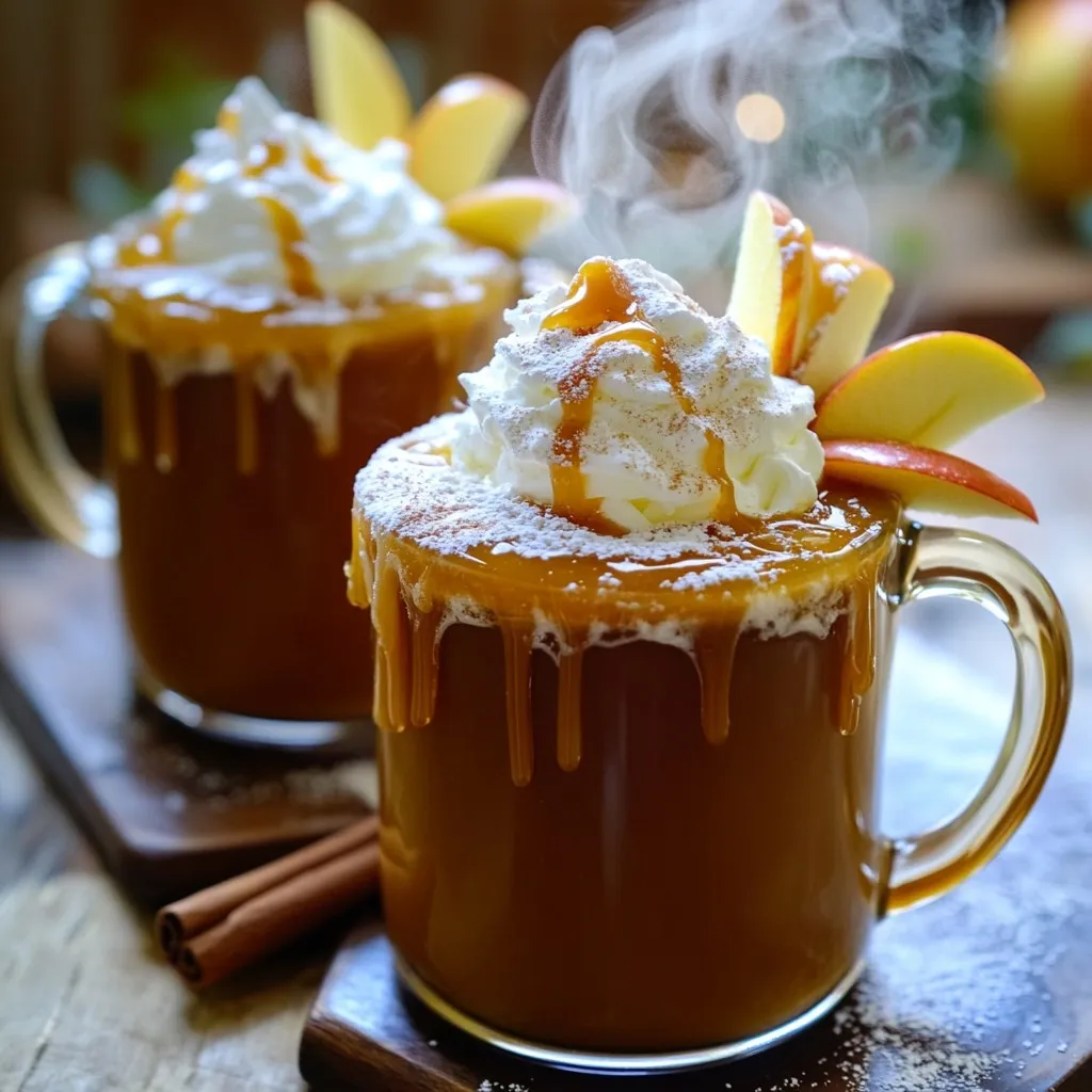 Cozy Caramel Apple Cider with Whipped Cream Delight