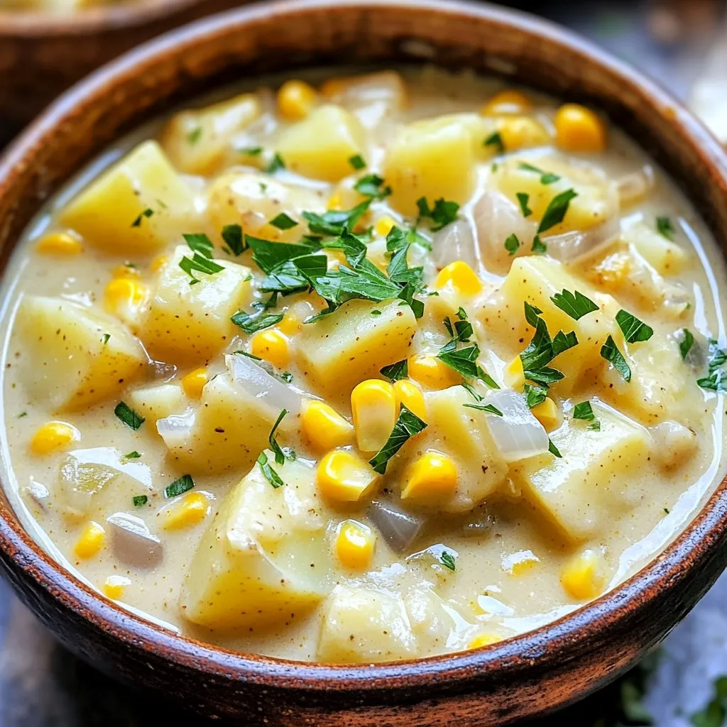 Slow Cooker Creamy Potato Corn Chowder Delightful Dish