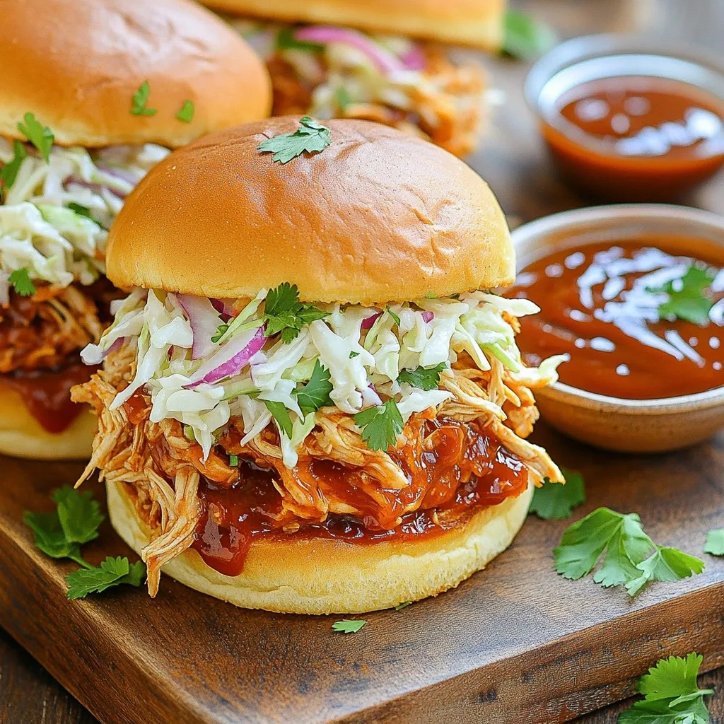 Slow Cooker BBQ Pulled Chicken Sandwiches Delight