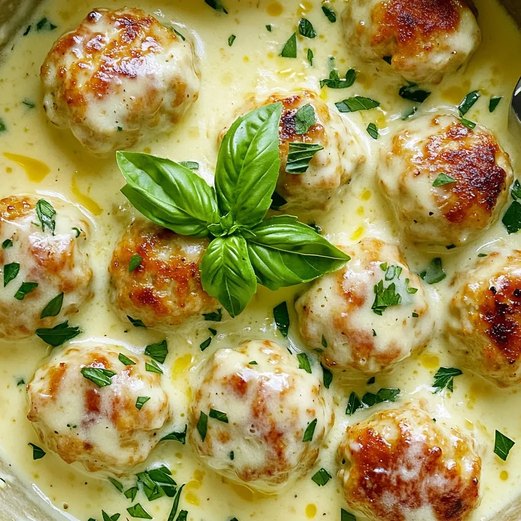 Creamy Garlic Parmesan Chicken Meatballs Delight