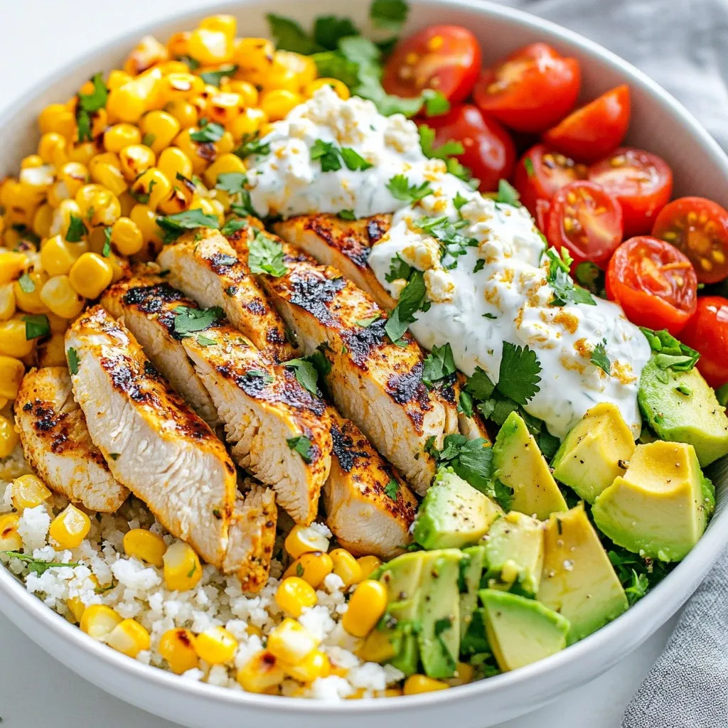 High Protein Street Corn Chicken Bowl Recipe Delight