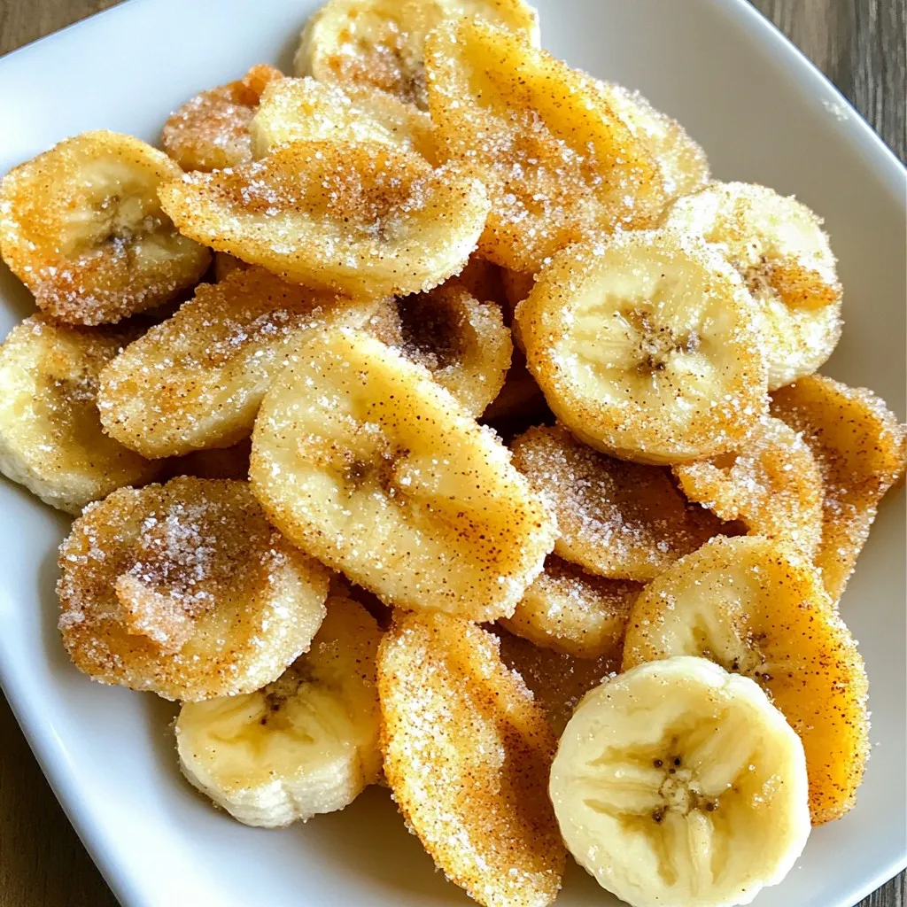 Air Fryer Cinnamon Sugar Banana Chips Crunchy Snack