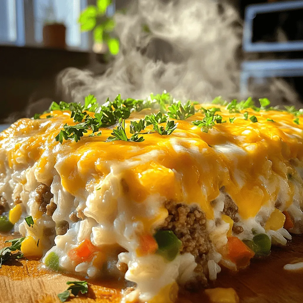Cheddar-Crusted Ground Beef and Rice Casserole Easy Dish