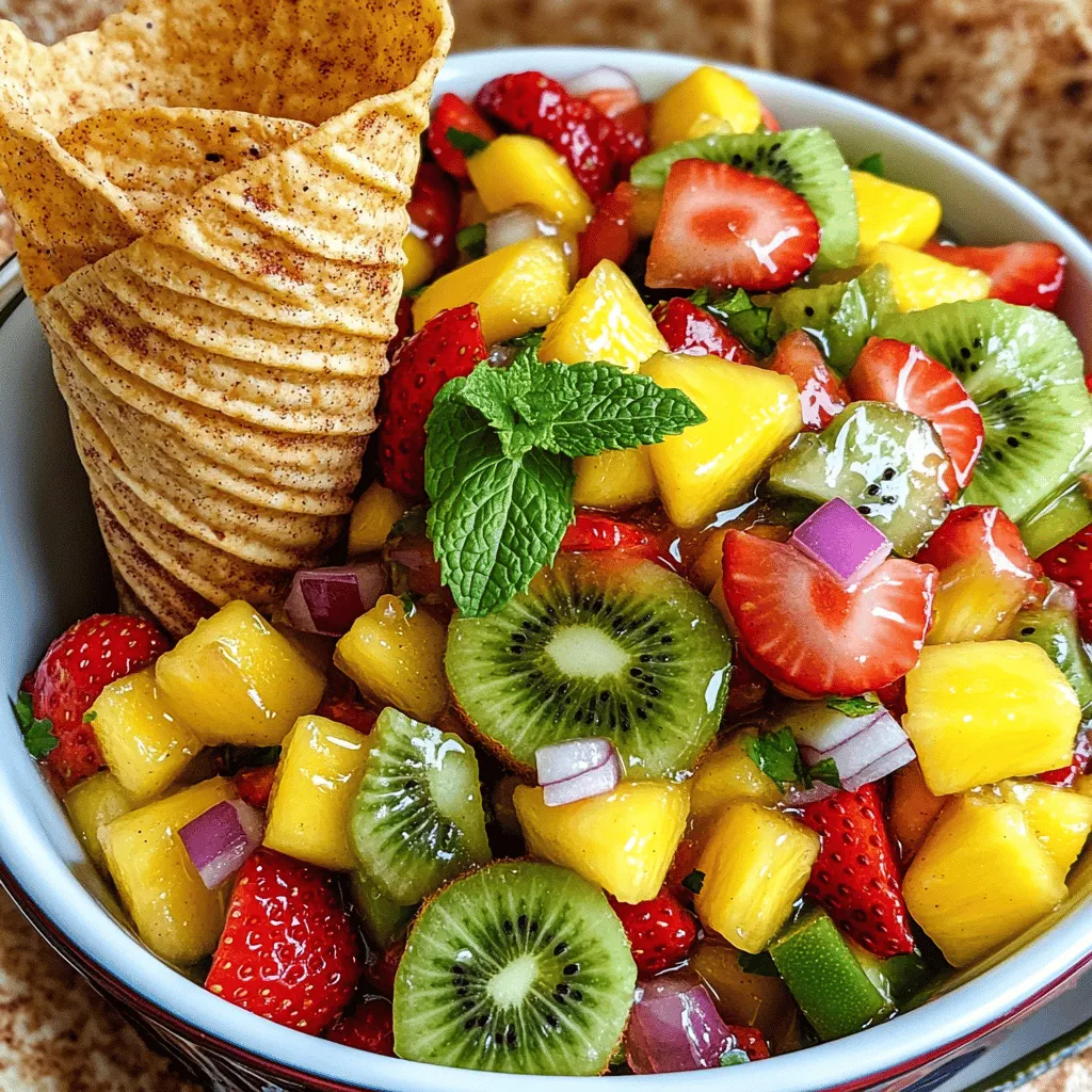 Fruit Salsa with Cinnamon Sugar Tortilla Chips Delight