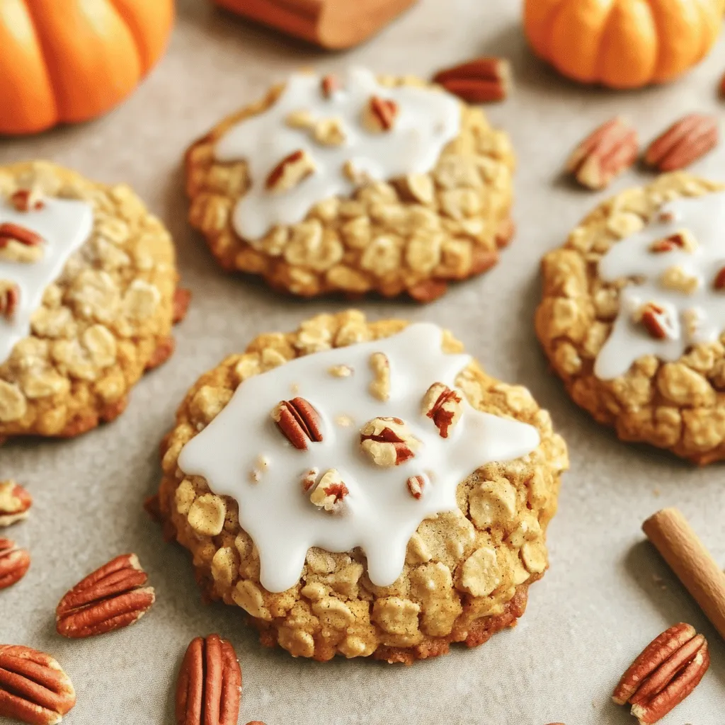 Iced Pumpkin Oatmeal Cookies Perfectly Delicious Treat