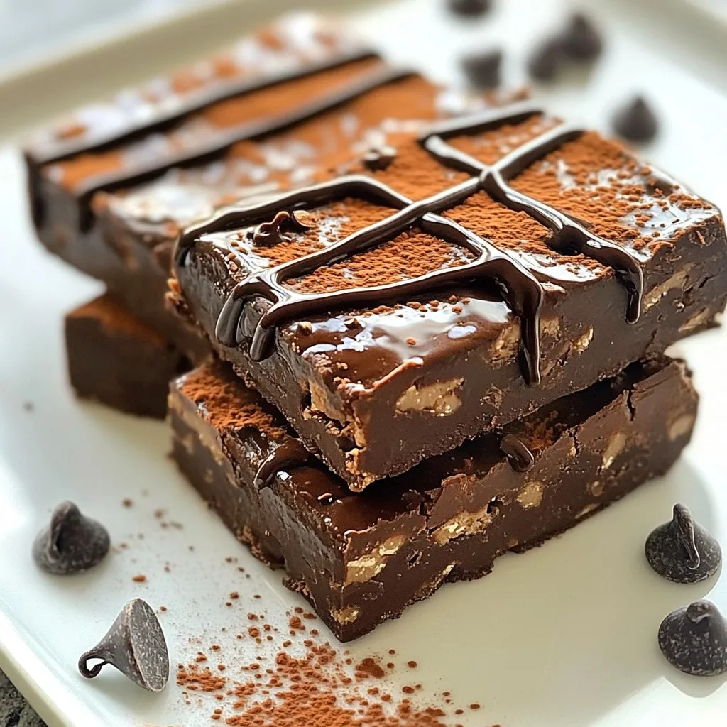 No Bake Chocolate Peanut Butter Protein Bars Recipe