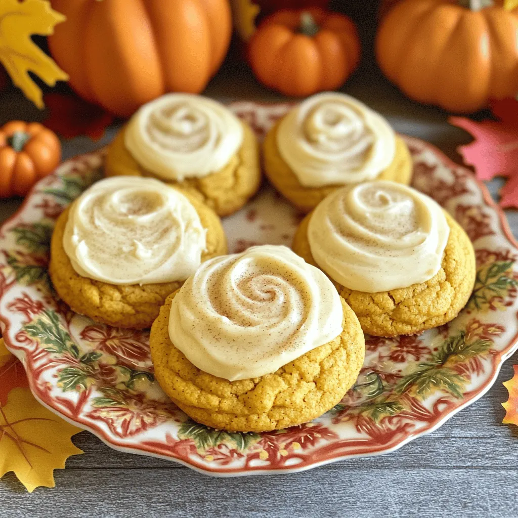 Soft Pumpkin Cookies with Cream Cheese Icing Delight