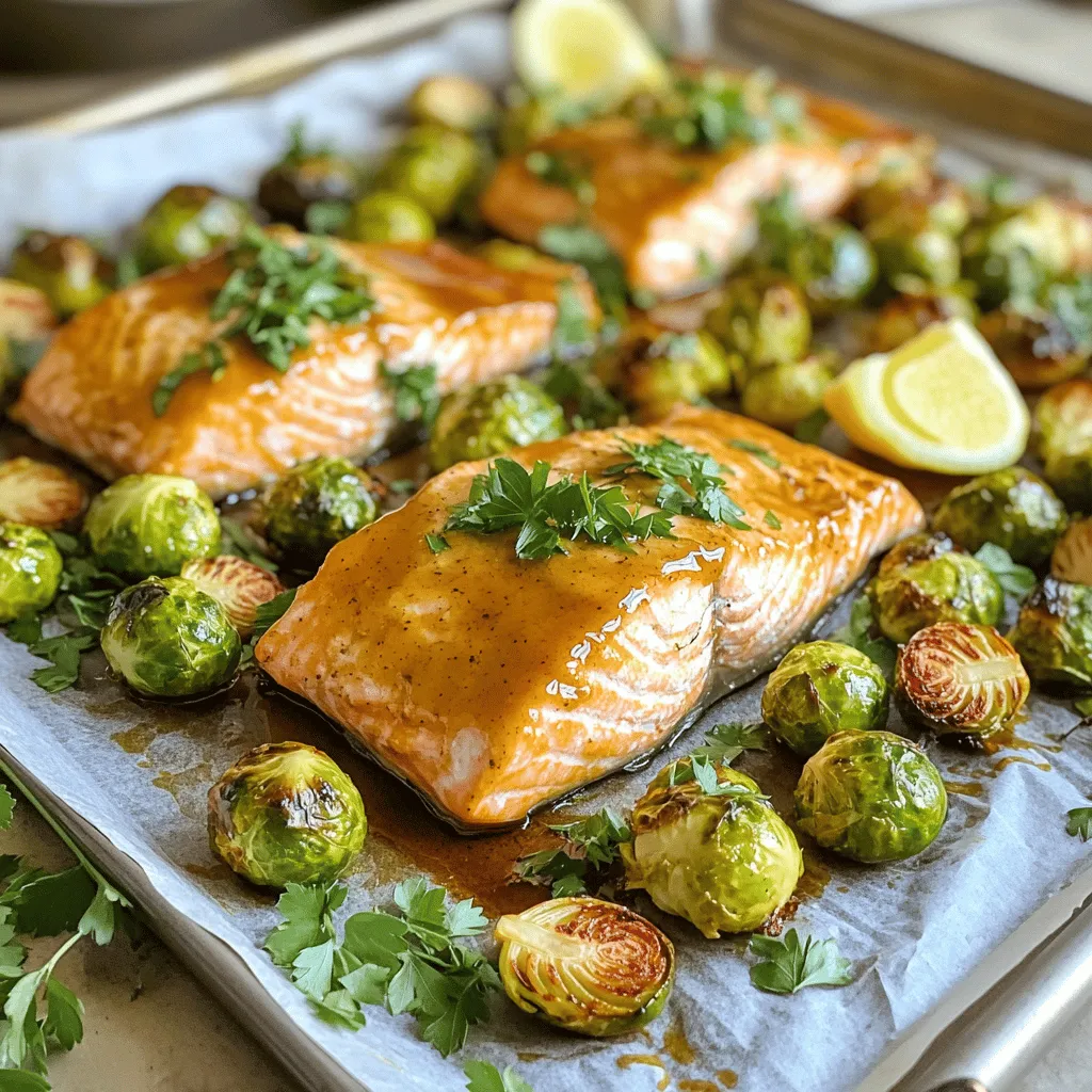 Sheet Pan Maple Mustard Salmon &#038; Sprouts Delight