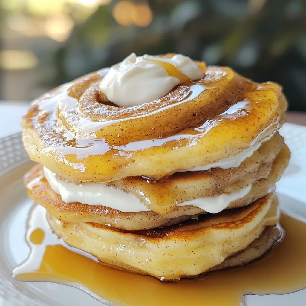 Fluffy Cinnamon Roll Pancakes Easy Breakfast Delight