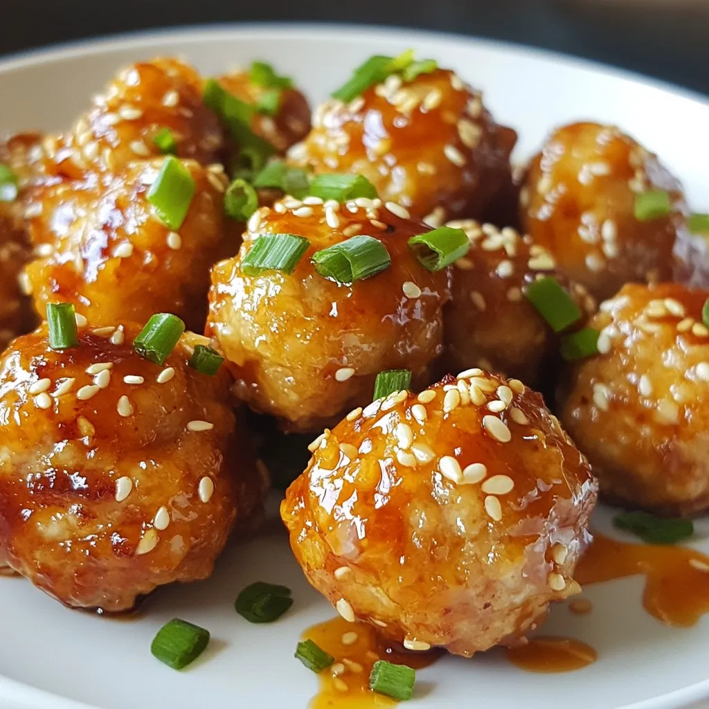 Sticky Sesame Chicken Meatballs Tasty Dinner Idea