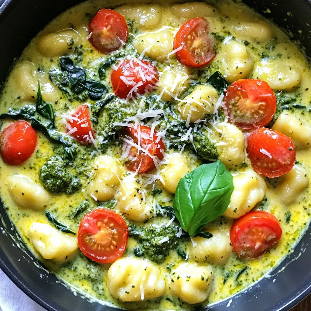 One Pot Creamy Pesto Gnocchi Simple and Tasty Dish
