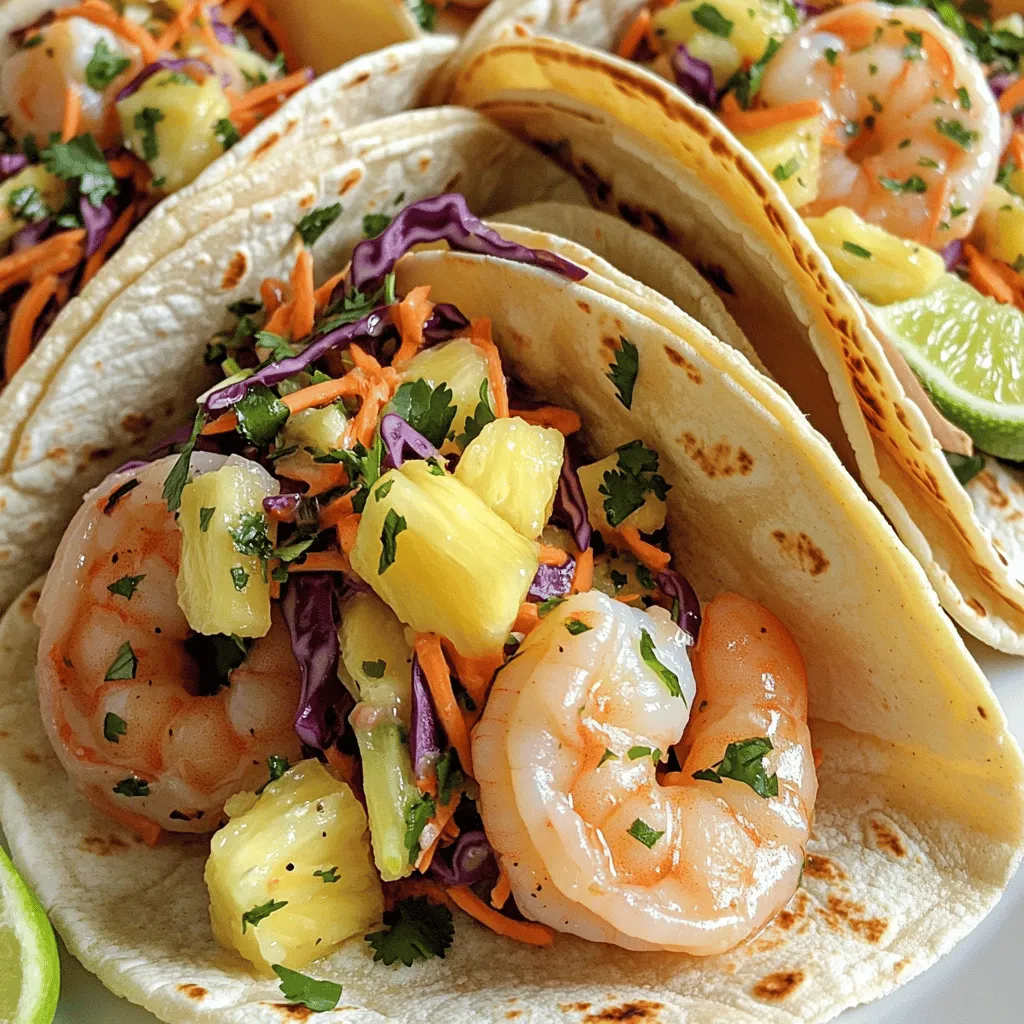 Garlic Butter Shrimp Tacos with Pineapple Slaw Delight