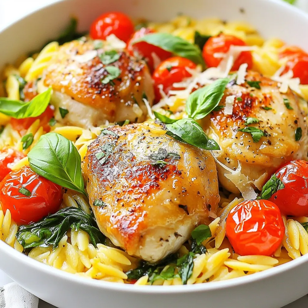 One-Pot Creamy Tuscan Chicken Orzo Delightful Meal