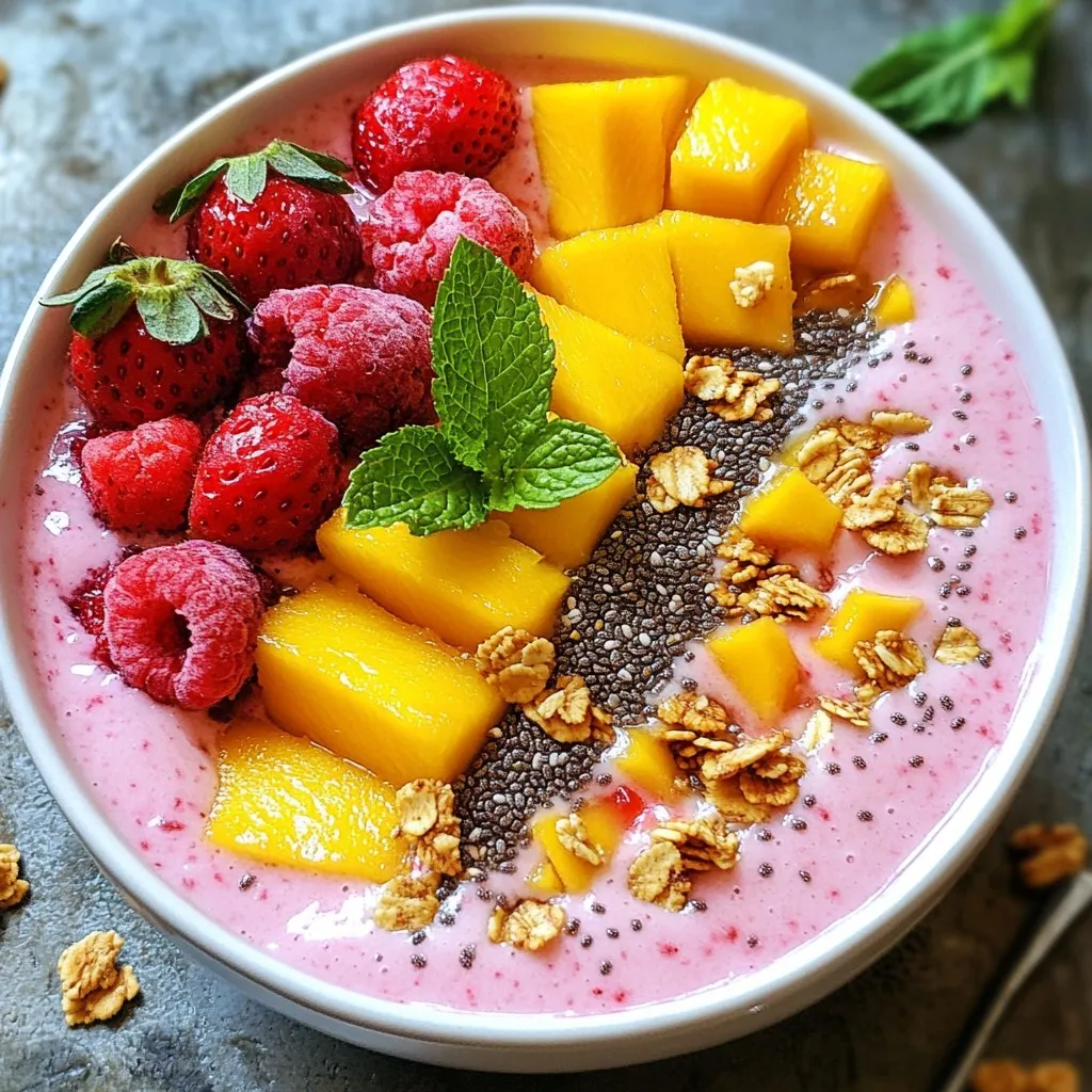 Strawberry Mango Smoothie Bowl Fresh and Flavorful Treat