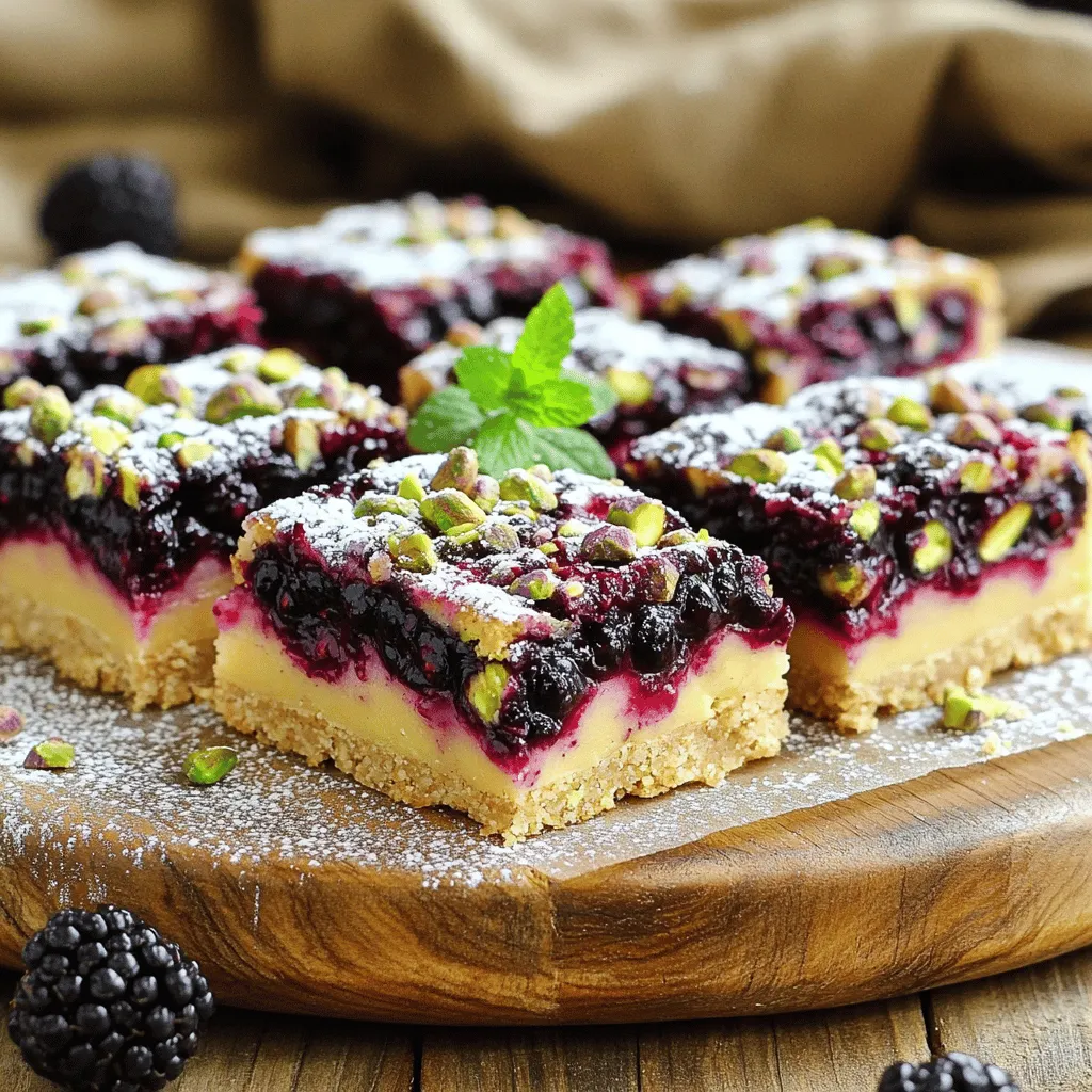 Blackberry Pistachio Dream Bars Irresistible Delight