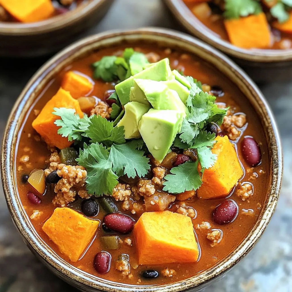 Slow Cooker Turkey Sweet Potato Chili Flavor Boost