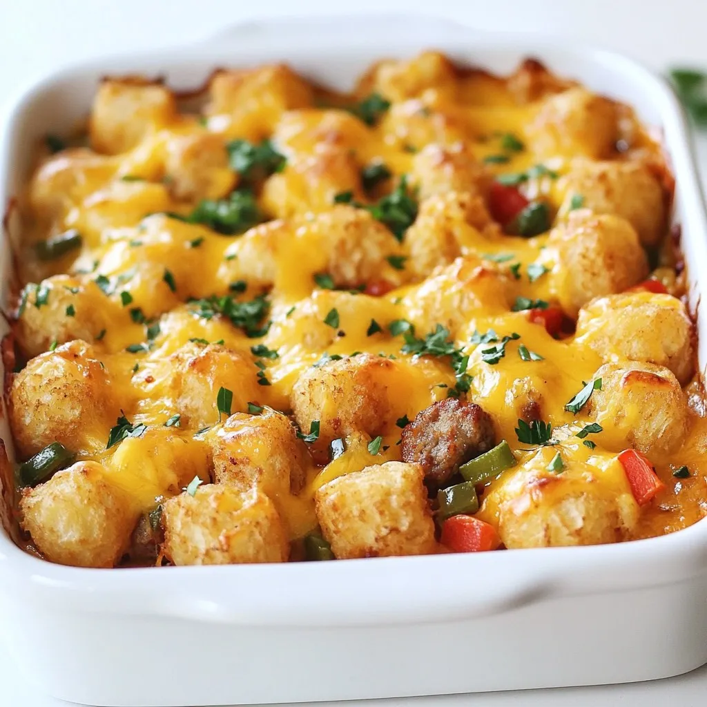 Tater Tot Sausage Breakfast Casserole Delight