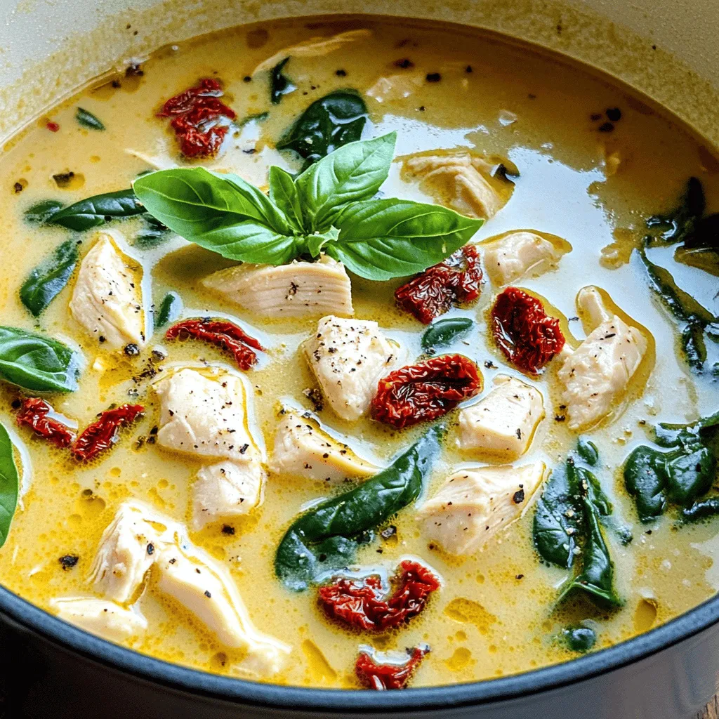 Creamy Tuscan Chicken Soup Ideal for Cozy Meals