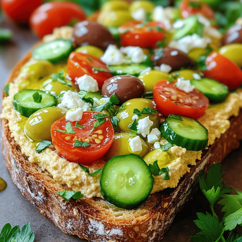 Mediterranean Hummus Toast Tasty and Simple Delight