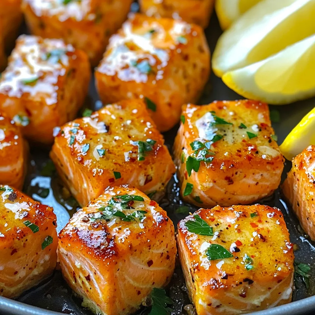 Air Fryer Garlic Butter Salmon Bites Flavorful Dish