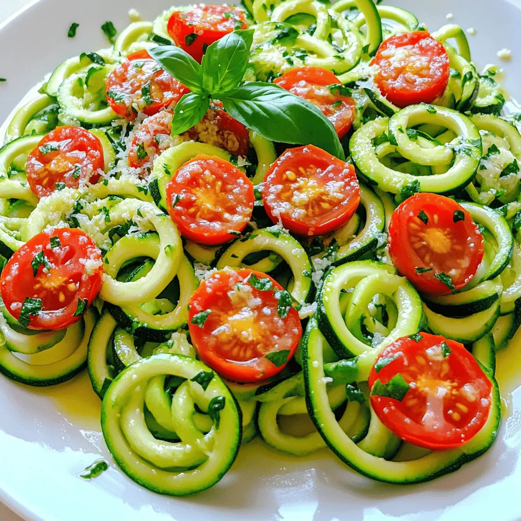 Zucchini Noodles with Tomato and Basil Fresh Delight